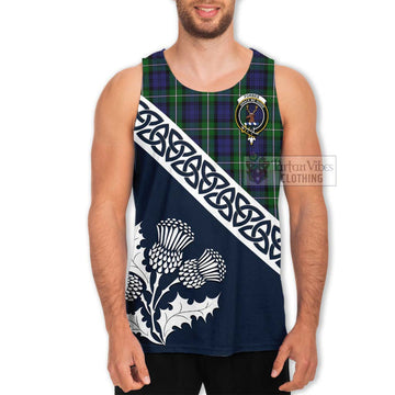 Forbes Tartan Men's Tank Top Featuring Thistle and Scotland Map