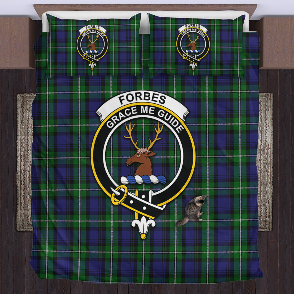 Forbes Tartan Bedding Set with Family Crest US Bedding Set - Tartan Vibes Clothing