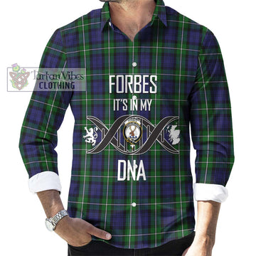 Forbes Tartan Long Sleeve Button Shirt with Family Crest DNA In Me Style