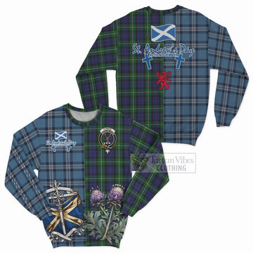 Forbes Tartan Sweatshirt Happy St. Andrew's Day Half Tartan Style