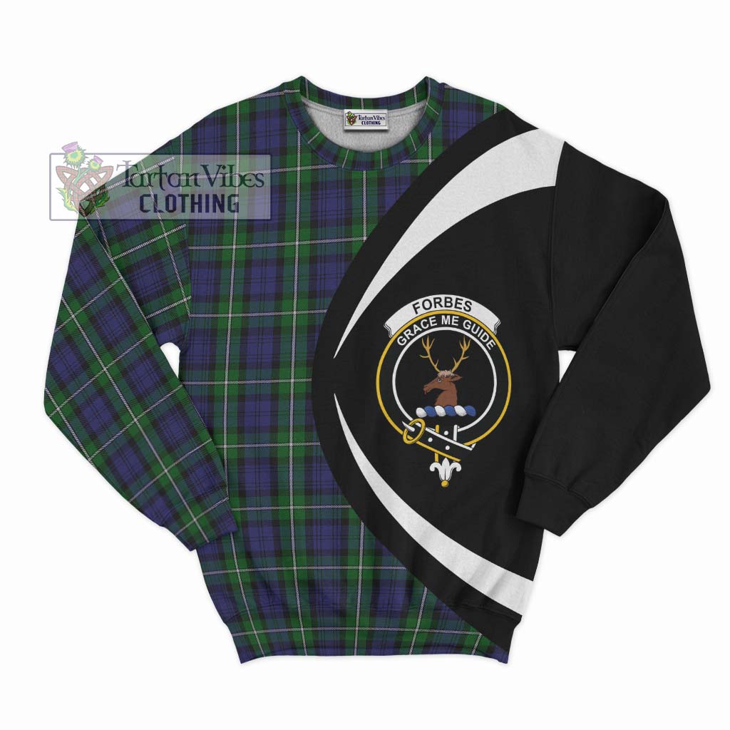 Forbes Tartan Sweatshirt with Family Crest Circle Style Unisex - Tartan Vibes Clothing