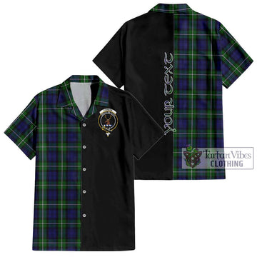 Forbes Tartan Short Sleeve Button Shirt with Family Crest and Half Of Me Style