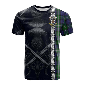 Forbes Tartan Cotton T-shirt with Family Crest Cross Sword Thistle Celtic Vibes