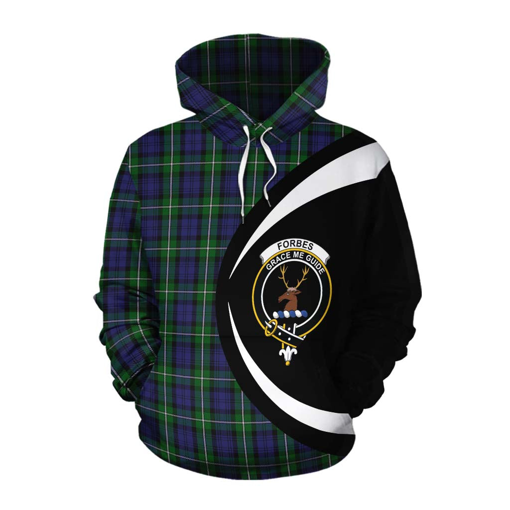 Tartan Vibes Clothing Forbes Tartan Cotton Hoodie with Family Crest Circle Style