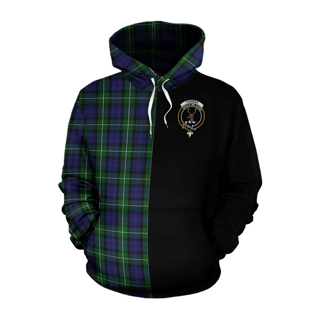 Tartan Vibes Clothing Forbes Tartan Cotton Hoodie with Family Crest and Half Of Me Style