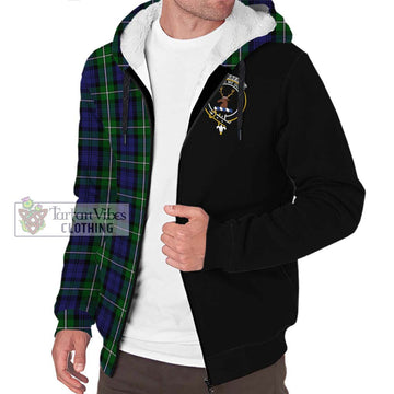 Forbes Tartan Sherpa Hoodie with Family Crest and Half Of Me Style