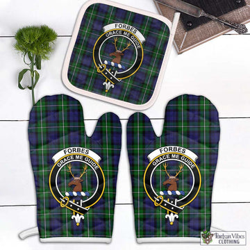 Forbes Tartan Combo Oven Mitt & Pot-Holder with Family Crest White - Tartan Vibes Clothing