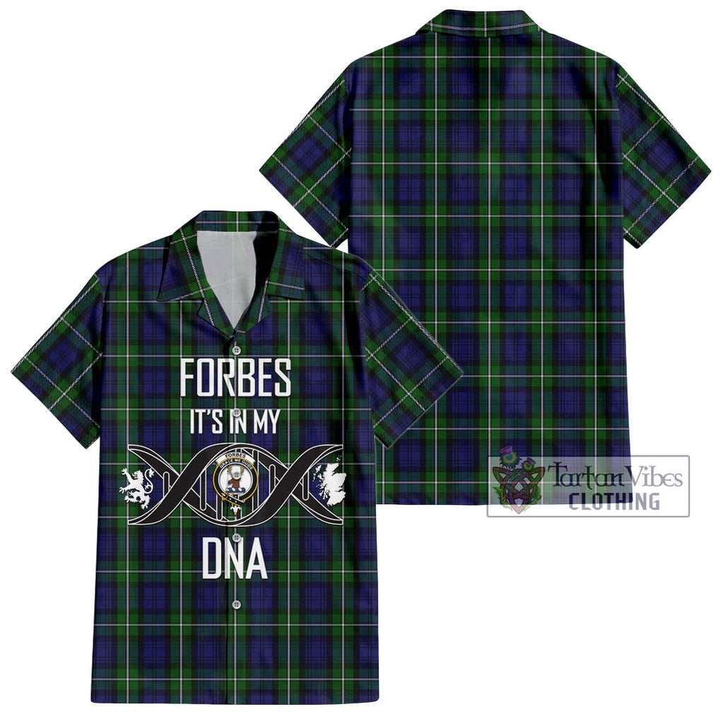 Forbes Tartan Short Sleeve Button Shirt with Family Crest DNA In Me Style Kid - Tartanvibesclothing Shop