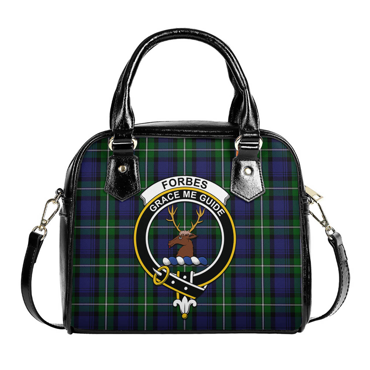 Forbes Tartan Shoulder Handbags with Family Crest One Size 6*25*22 cm - Tartanvibesclothing