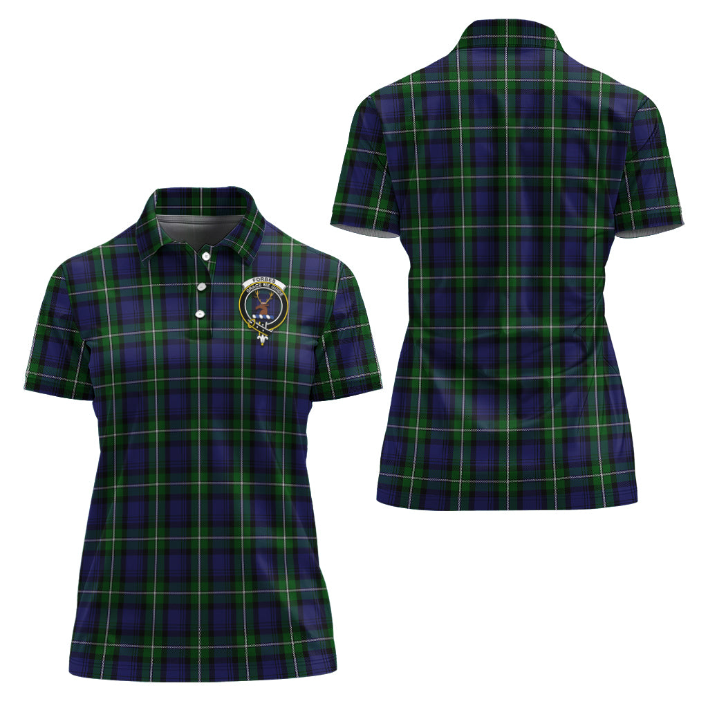 Forbes Tartan Polo Shirt with Family Crest For Women Women - Tartan Vibes Clothing