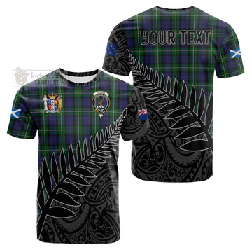 Forbes Crest Tartan Cotton T-shirt with New Zealand Silver Fern Half Style