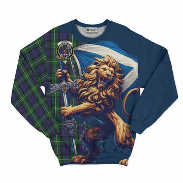 Forbes Tartan Family Crest Sweatshirt with Scottish Majestic Lion