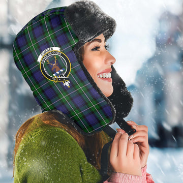 Forbes Tartan Winter Trapper Hat with Family Crest