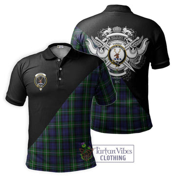 Forbes Tartan Polo Shirt with Family Crest and Military Logo Style