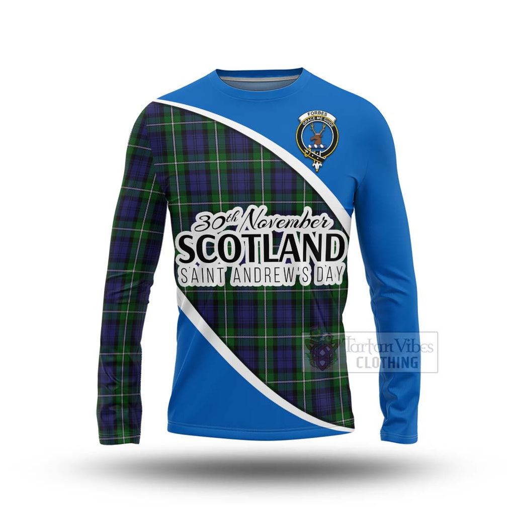 Tartan Vibes Clothing Forbes Family Crest Tartan Long Sleeve T-Shirt Celebrate Saint Andrew's Day in Style