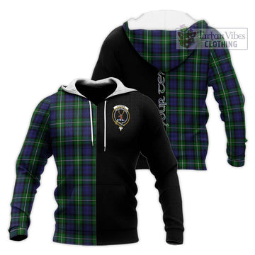 Forbes Tartan Knitted Hoodie with Family Crest and Half Of Me Style