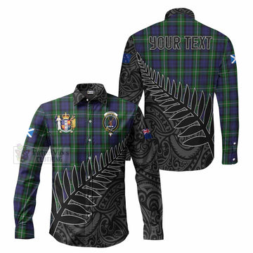 Forbes Crest Tartan Long Sleeve Button Shirt with New Zealand Silver Fern Half Style