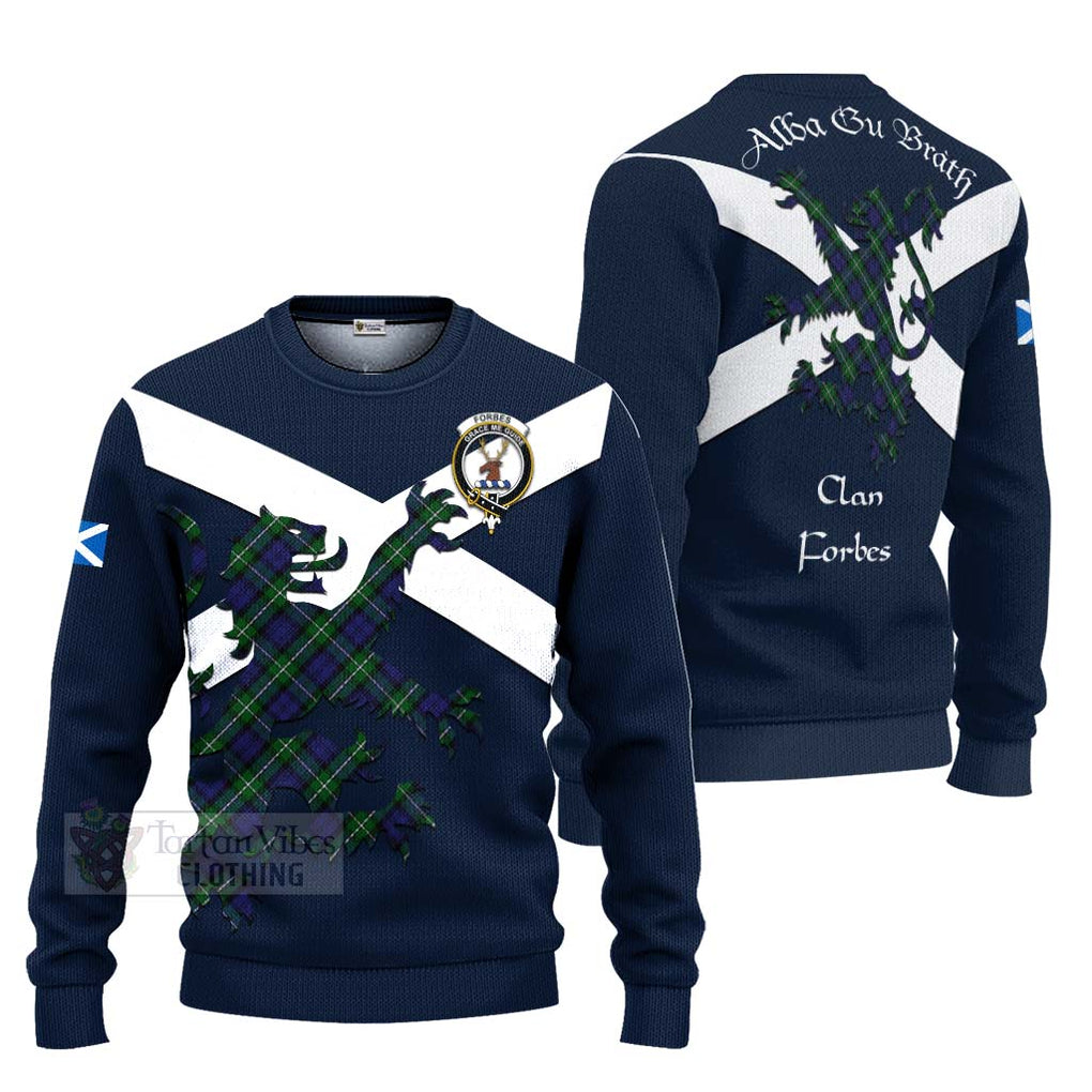 Tartan Vibes Clothing Forbes Tartan Lion Rampant Knitted Sweater – Proudly Display Your Heritage with Alba Gu Brath and Clan Name