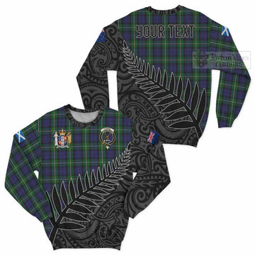 Forbes Crest Tartan Sweatshirt with New Zealand Silver Fern Half Style