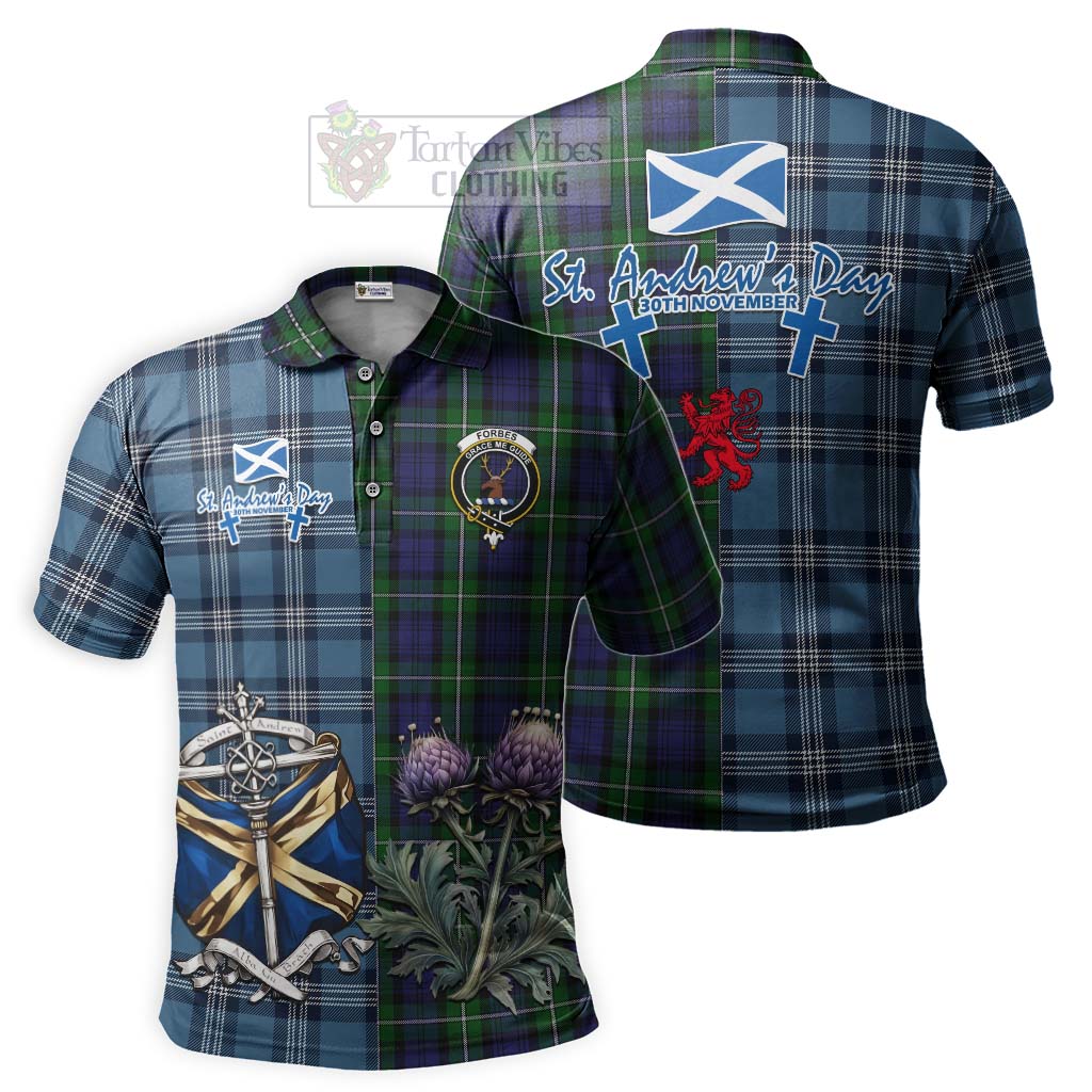 Tartan Vibes Clothing Forbes Tartan Polo Shirt Happy St. Andrew's Day Half Tartan Style