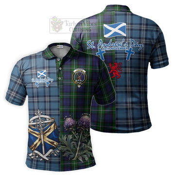 Forbes Tartan Polo Shirt Happy St. Andrew's Day Half Tartan Style