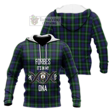 Forbes Tartan Knitted Hoodie with Family Crest DNA In Me Style