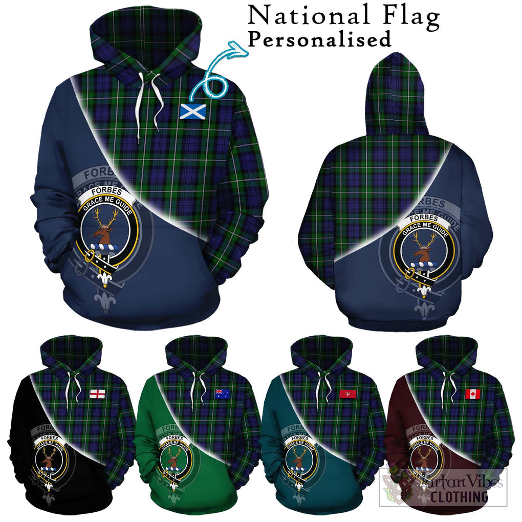 Forbes Tartan Hoodie with Personalised National Flag and Family Crest Half Style Zip Hoodie - Tartanvibesclothing Shop