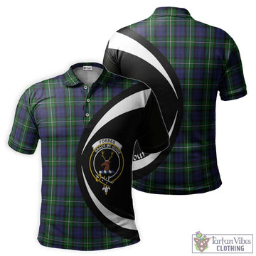 Forbes Tartan Men's Polo Shirt with Family Crest Circle Style