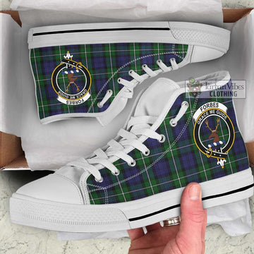 Forbes Tartan High Top Shoes with Family Crest