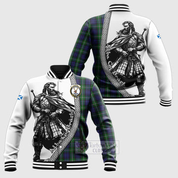 Forbes Tartan Clan Crest Baseball Jacket with Highlander Warrior Celtic Style