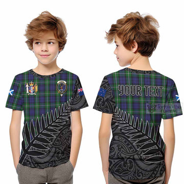 Forbes Crest Tartan Kid T-Shirt with New Zealand Silver Fern Half Style