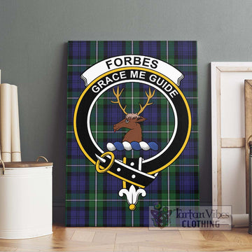 Forbes Tartan Canvas Print Wall Art with Family Crest