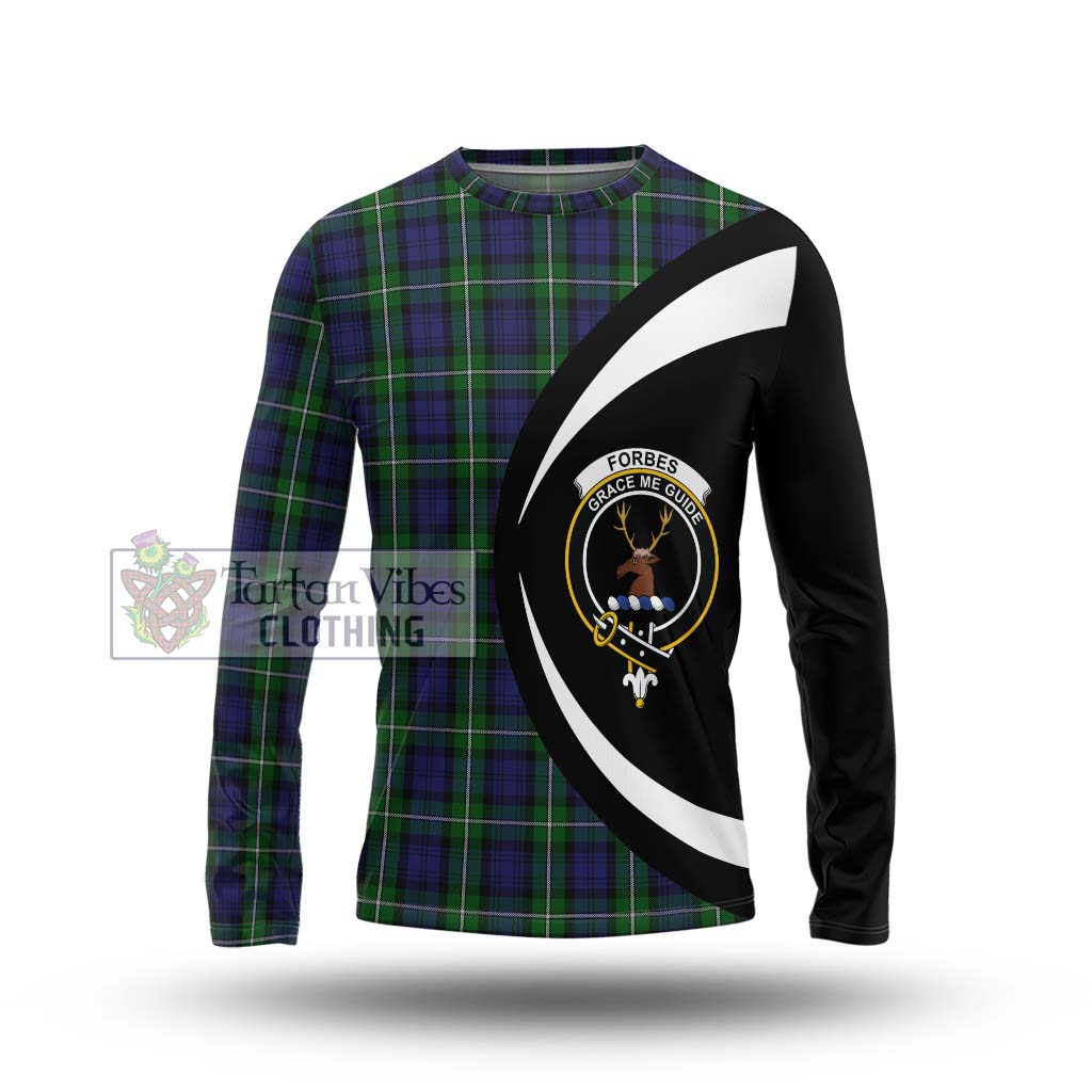 Forbes Tartan Long Sleeve T-Shirt with Family Crest Circle Style Unisex - Tartan Vibes Clothing