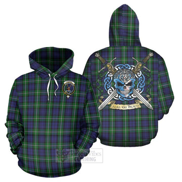 Forbes Tartan Hoodie with Family Crest Celtic Skull Style