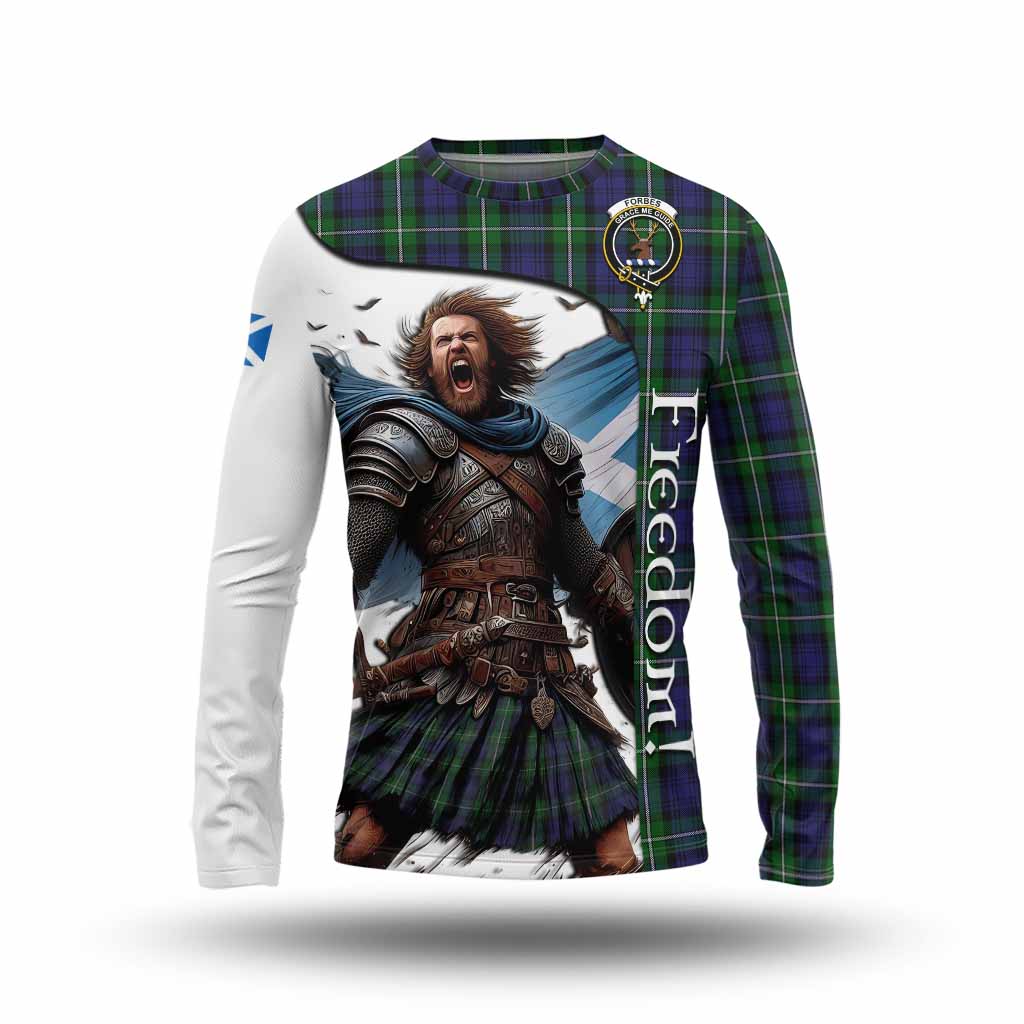 Tartan Vibes Clothing Forbes Crest Tartan Long Sleeve T-Shirt Inspired by the Freedom of Scottish Warrior