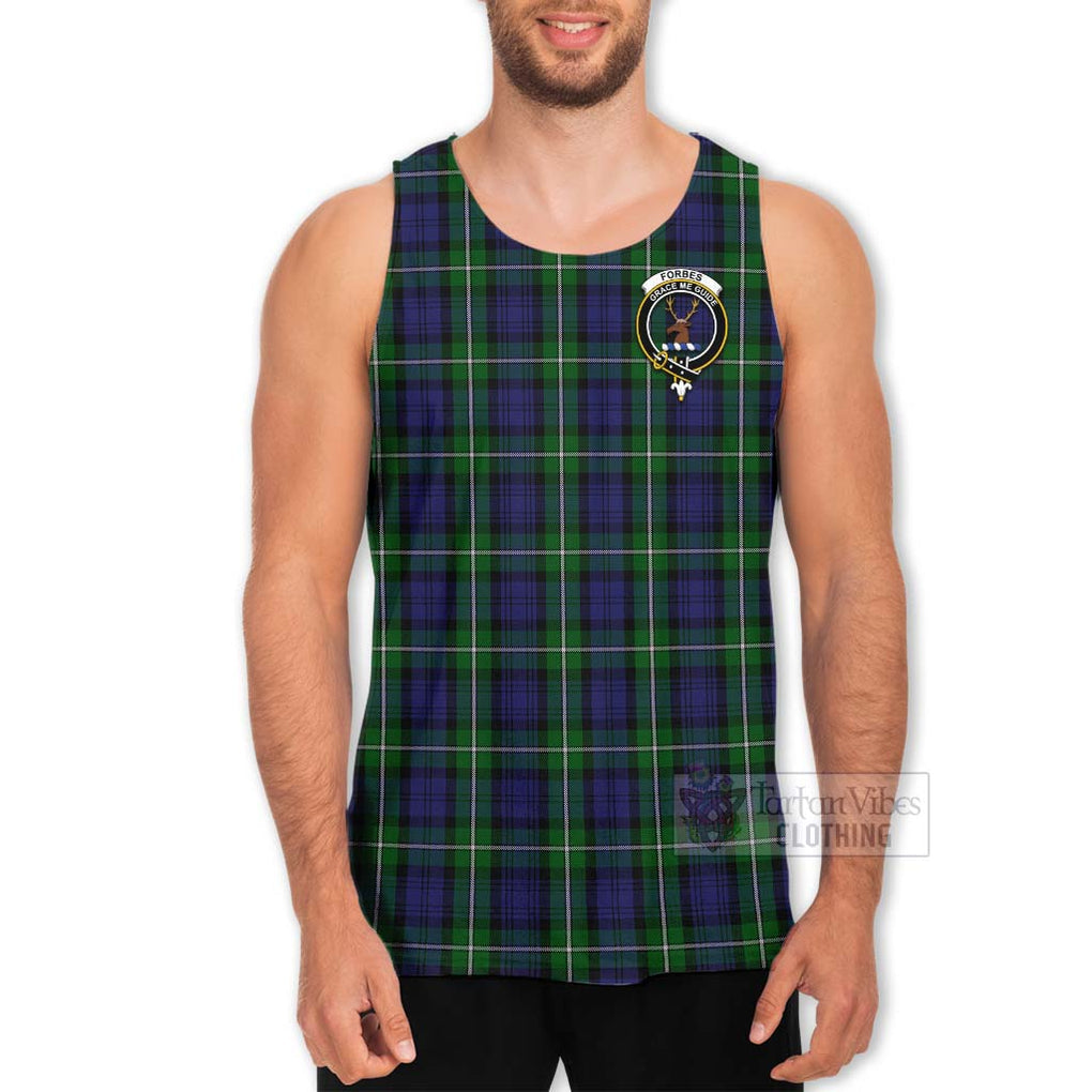 Tartan Vibes Clothing Forbes Tartan Men's Tank Top with Family Crest Celtic Skull Style