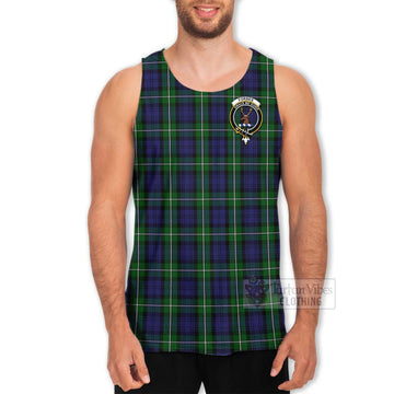 Forbes Tartan Men's Tank Top with Family Crest Celtic Skull Style