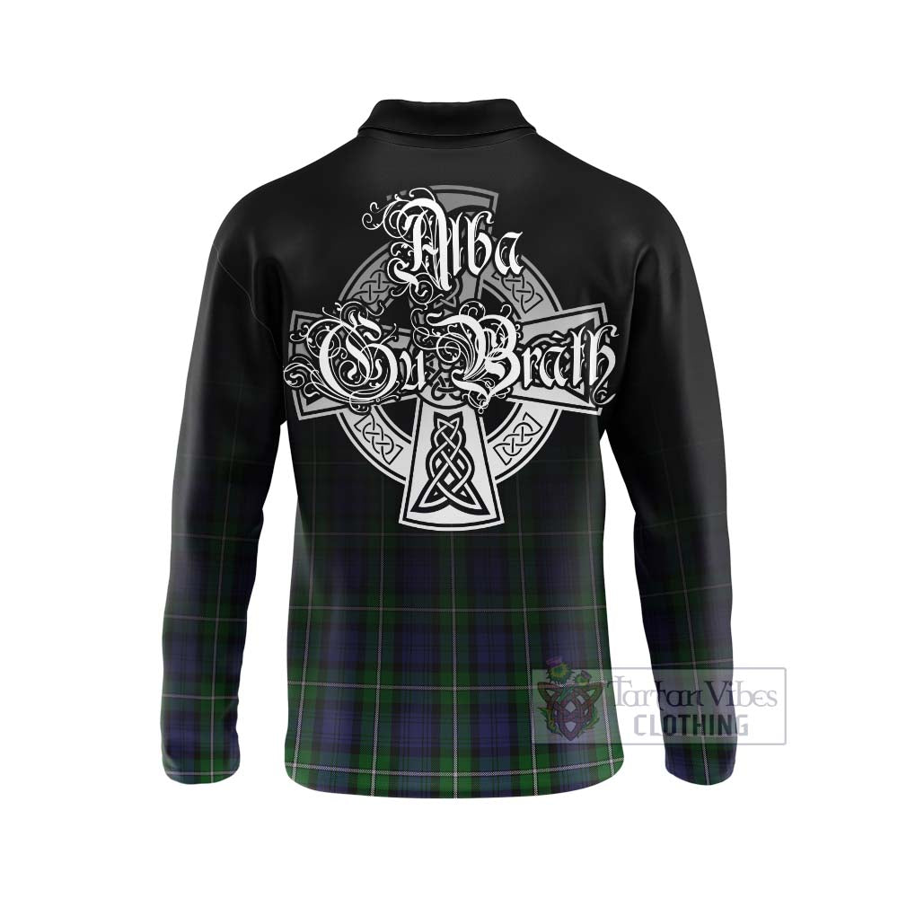 Tartan Vibes Clothing Forbes Tartan Long Sleeve Polo Shirt Featuring Alba Gu Brath Family Crest Celtic Inspired