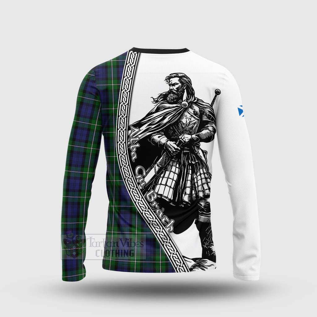 Tartan Vibes Clothing Forbes Tartan Clan Crest Long Sleeve T-Shirt with Highlander Warrior Celtic Style