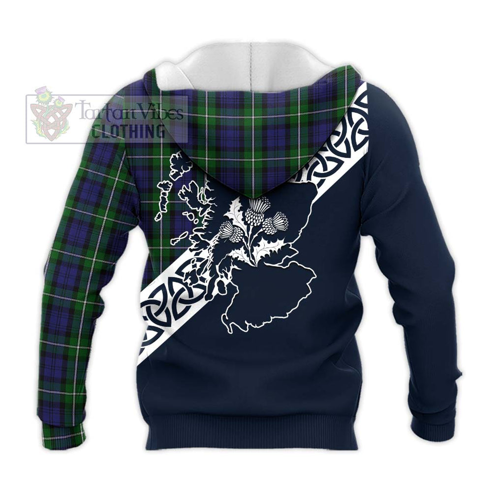 Tartan Vibes Clothing Forbes Tartan Knitted Hoodie Featuring Thistle and Scotland Map