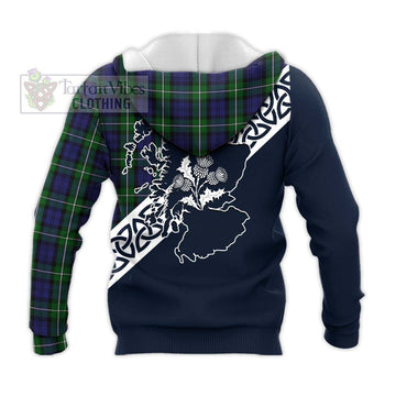 Forbes Tartan Knitted Hoodie Featuring Thistle and Scotland Map