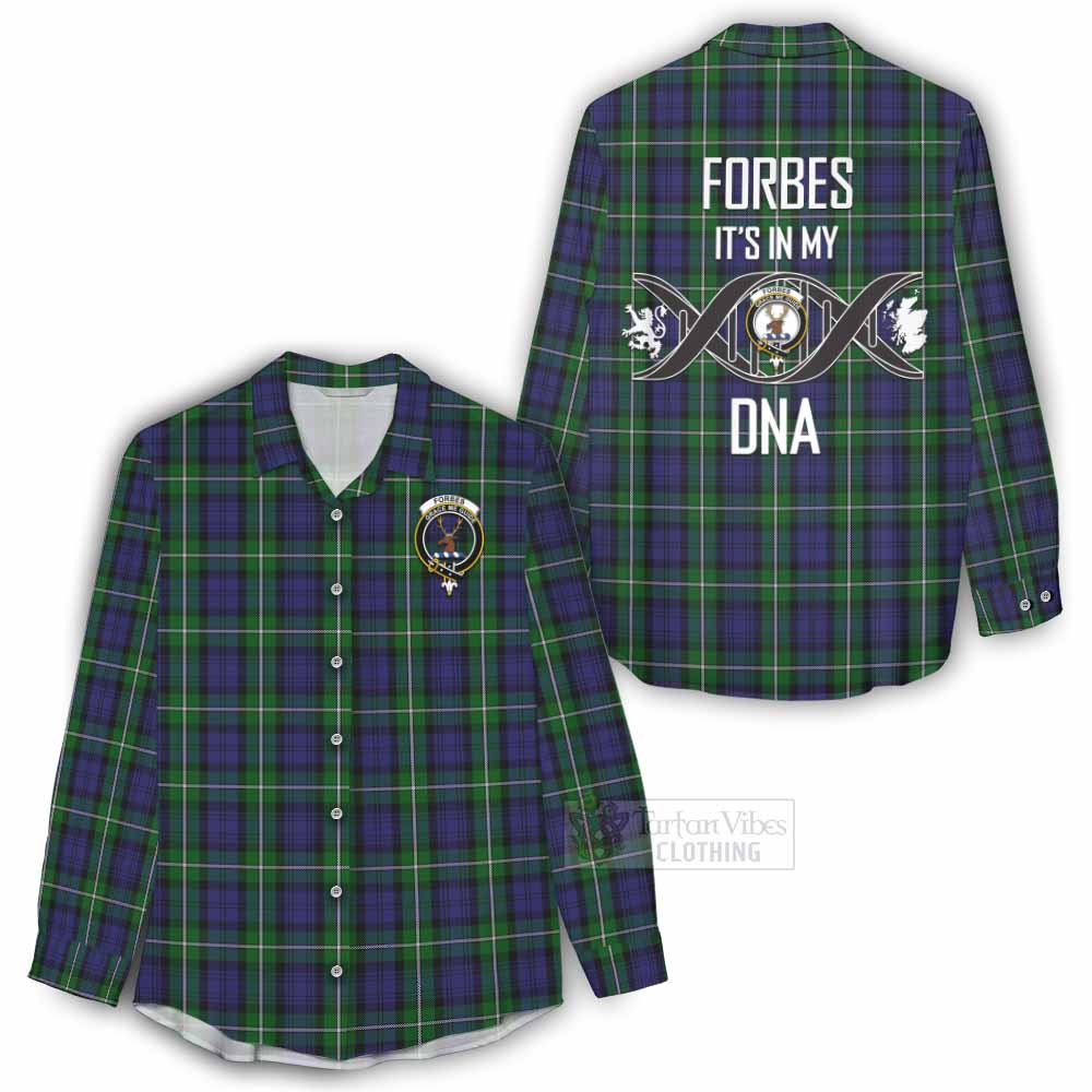 Tartan Vibes Clothing Forbes Tartan Women's Casual Shirt with Family Crest DNA In Me Style