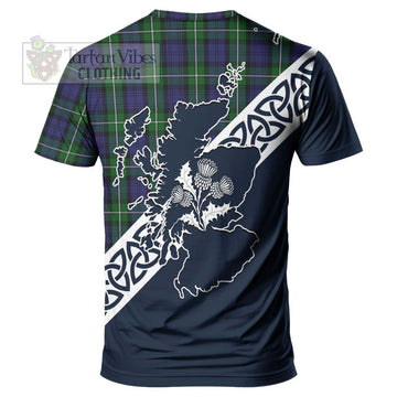 Forbes Tartan T-Shirt Featuring Thistle and Scotland Map