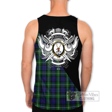 Forbes Tartan Men's Tank Top with Family Crest and Military Logo Style