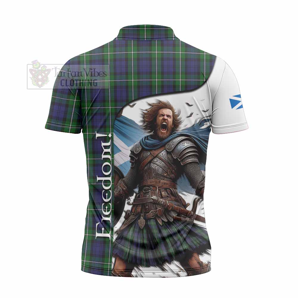 Tartan Vibes Clothing Forbes Crest Tartan Zipper Polo Shirt Inspired by the Freedom of Scottish Warrior