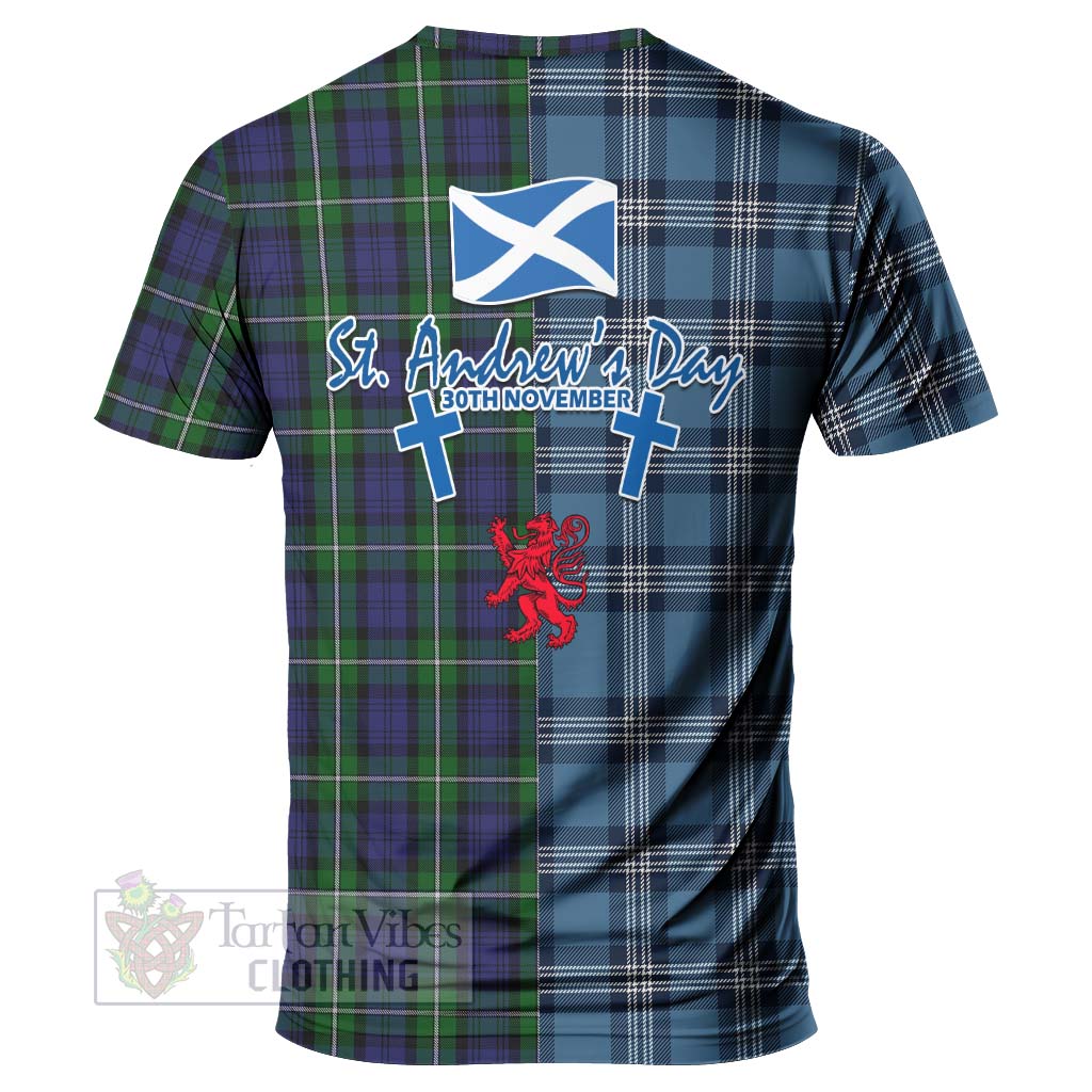 Tartan Vibes Clothing Forbes Tartan T-Shirt Happy St. Andrew's Day Half Tartan Style