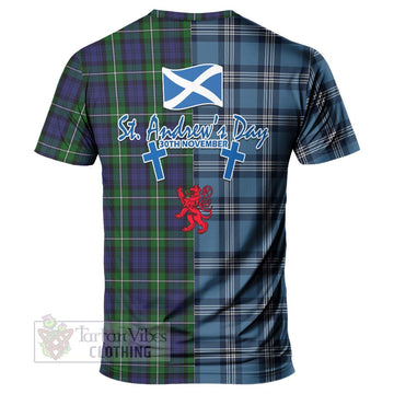 Forbes Tartan T-Shirt Happy St. Andrew's Day Half Tartan Style