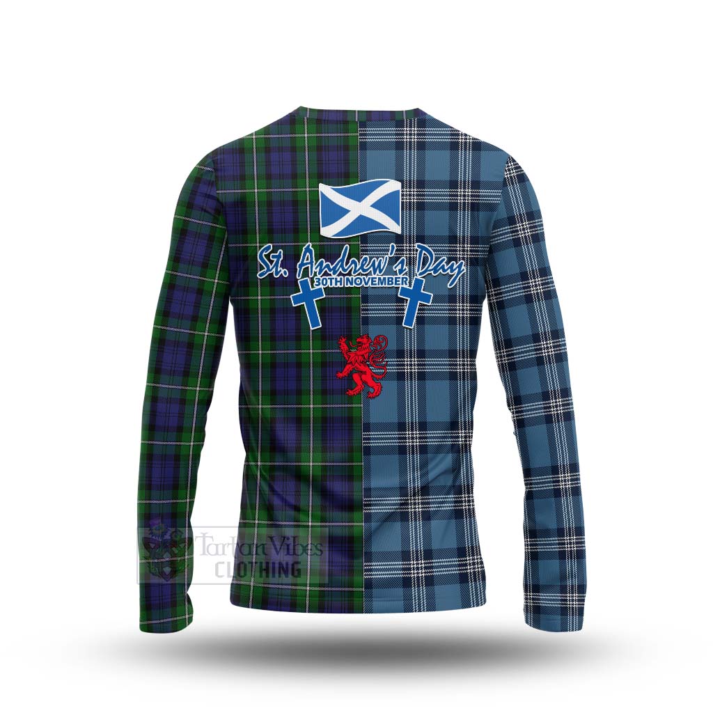 Tartan Vibes Clothing Forbes Tartan Long Sleeve T-Shirt Happy St. Andrew's Day Half Tartan Style