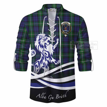 Forbes Tartan Ghillie Kilt Shirt with Alba Gu Brath Regal Lion Emblem