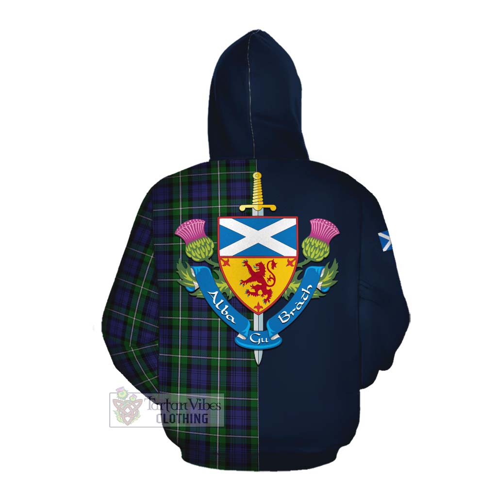 Tartan Vibes Clothing Forbes Tartan Cotton Hoodie Alba with Scottish Lion Royal Arm Half Style